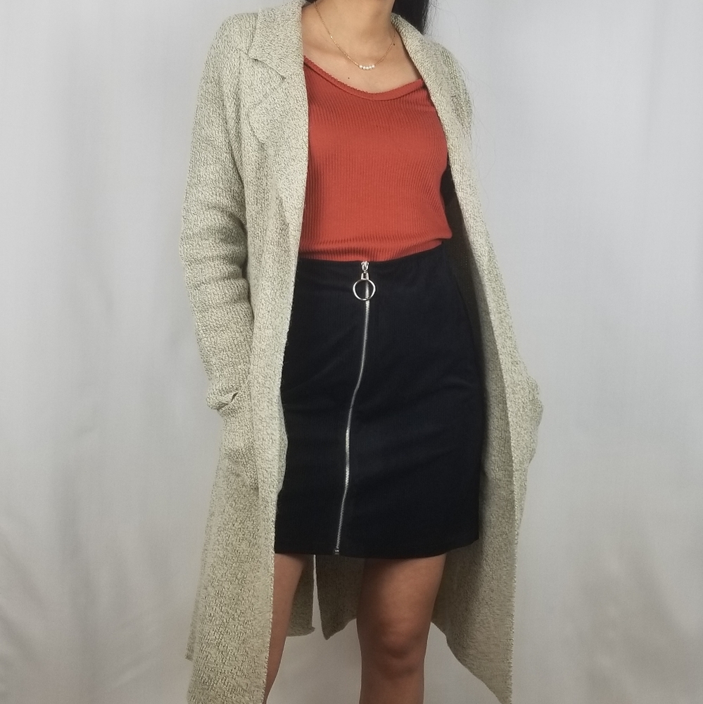 Open Front Knit Sweater Cardigan